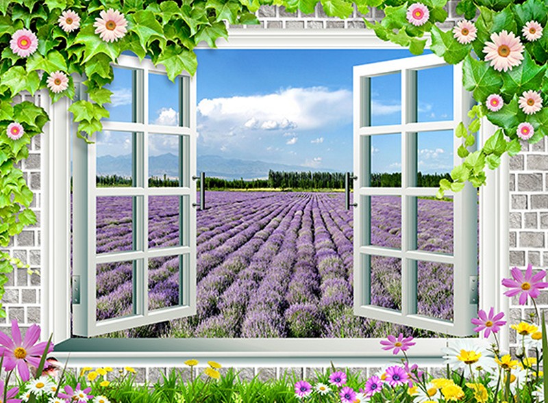 Tranh 3D cửa sổ đẹp - Mã: 3D-0057-copy