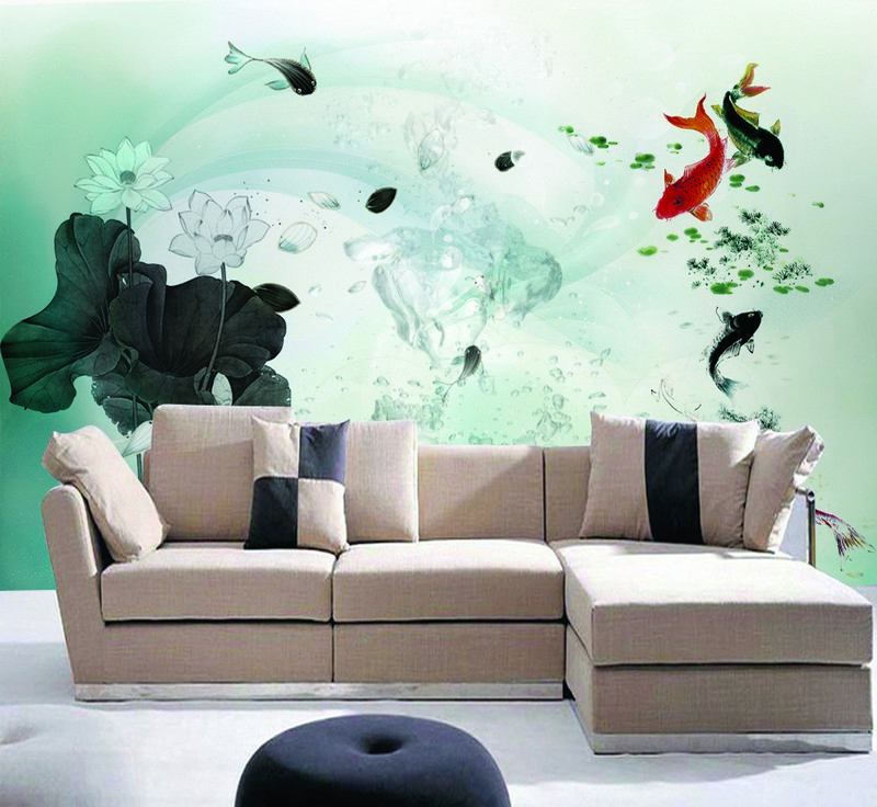 Cách chọn tranh dán tường 3D khổ lớn kết hợp với sofa chuẩn đẹp