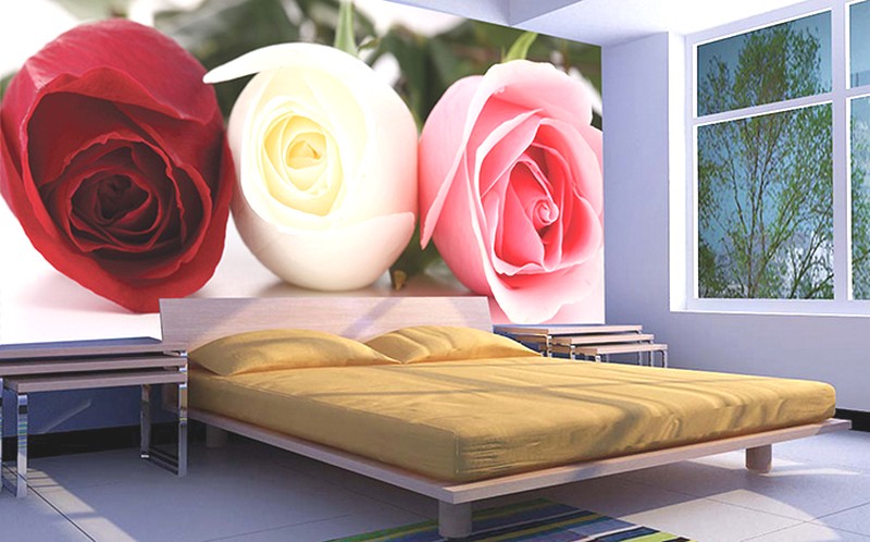 Tranh dán tường 3D cho phòng ngủ vợ chồng cực đẹp và lãng mạn