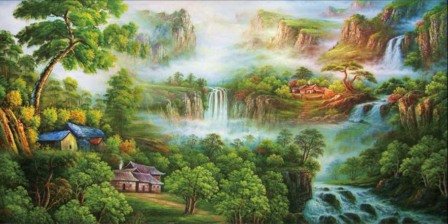 Mẫu tranh sơn dầu phong cảnh đẹp nhất thế giới: mã in TH_24306