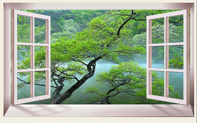 Tranh 3d hình cửa sổ: mẫu in TH_25877